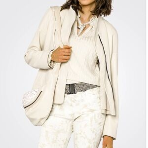 Beate Heymann Street Couture Zip Jacket Sand Motto crop like butter soft